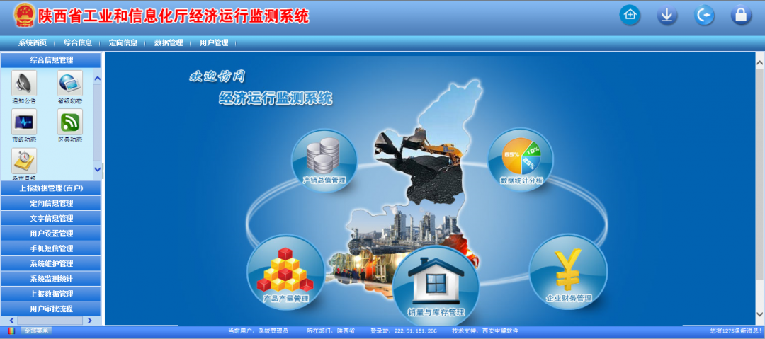 陝西省工業和信息化廳經濟運行監測系統
